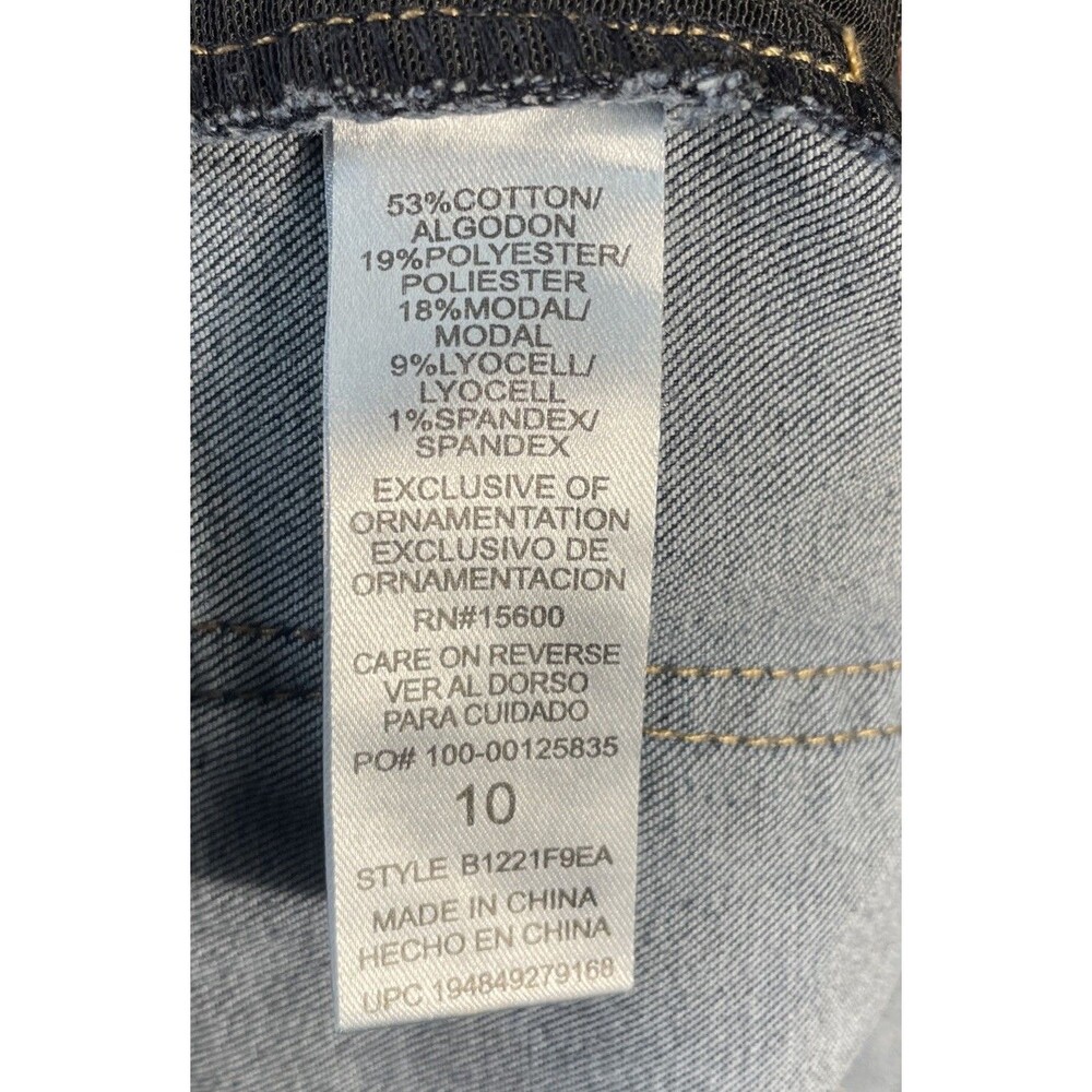 Democracy "Ab"solution Itty Bitty Bootcut Blue Jeans Women's 10 Whiskers Stretch - Picture 12 of 12